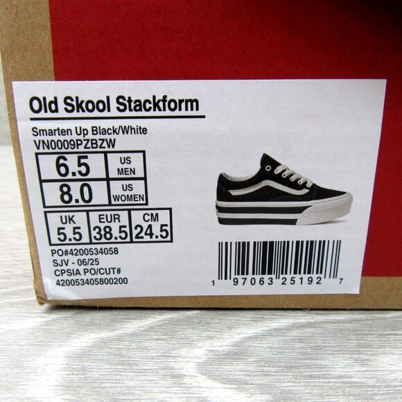 Vans Old Skool Stackform Womens Size 8 Black White Sneakers NEW - Picture 15 of 15